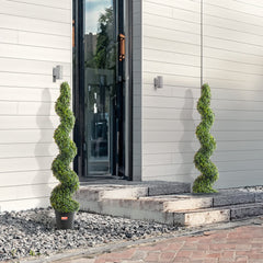 2 Pack 152.4cm Artificial Boxwood Topiary Tree Faux Plant UV Decor In/Outdoor