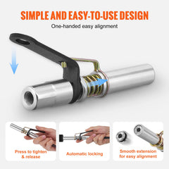 Grease Gun Coupler 2 Pack High Pressure Quick Release Oil Nozzle 10000 PSI