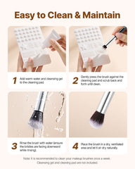 34-Piece Makeup Brush Set, Professional Brushes Kit for Foundation Blending Eyeshadow Concealer Blush - with Soft Bristles, Ergonomic Wood Handle, Travel-Friendly Case Included