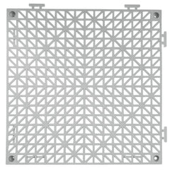 Modular Interlocking Cushion, 12 Pack 30 x 30 cm Splicing Drainage Mats, Soft PVC Interlocking Drainage Floor Tiles, Non-Slip Drainage Holes for Restroom, Bathroom, Kitchen, Pool, Wet Area, Gray