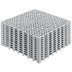 Modular Interlocking Cushion, 12 Pack 30 x 30 cm Splicing Drainage Mats, Soft PVC Interlocking Drainage Floor Tiles, Non-Slip Drainage Holes for Restroom, Bathroom, Kitchen, Pool, Wet Area, Gray