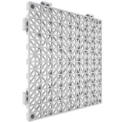Modular Interlocking Cushion, 50 Pack 30 x 30 cm Splicing Drainage Mats, Soft PVC Interlocking Drainage Floor Tiles, Non-Slip Drainage Holes for Restroom, Bathroom, Kitchen, Pool, Wet Area, Gray