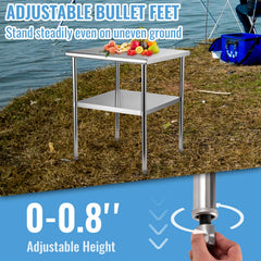 Stainless Steel Work Prep Table Commercial Food Prep Table 30x30x36in