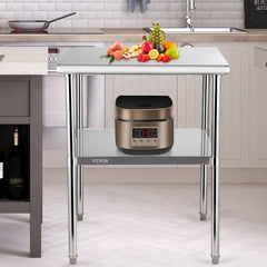 Stainless Steel Work Prep Table Commercial Food Prep Table 30x30x36in