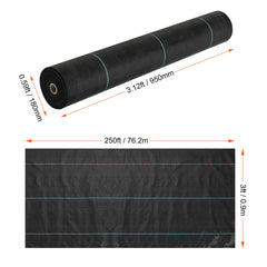 3FTx250FT Premium Heavy Duty Weed Barrier Landscape Fabric, 5OZ Woven Geotextile Fabric Under Gravel, High Permeability for Weed Blocker Weed Mat, Driveway Fabric, Weed Control Garden Cloth