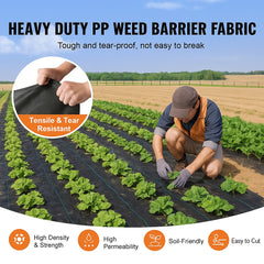 Weed Barrier Landscape Fabric, 3*300FT Heavy Duty Garden Weed Fabric, Woven PP Weed Control Fabric, Driveway Fabric, Geotextile Fabric for Landscaping, Ground Cover, Weed Blocker Weed Mat, Black