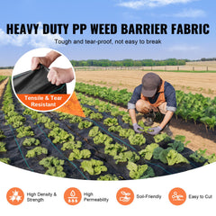 Weed Barrier Landscape Fabric, 6*100FT Heavy Duty Garden Weed Fabric, Woven PP Weed Control Fabric, Driveway Fabric, Geotextile Fabric for Landscaping, Ground Cover, Weed Blocker Weed Mat, Black