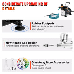 Airbrush Kit Dual-action Airbrush Compressor Art Nail Tattoo Makeup Model