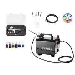Airbrush Kit Air Brush Kit 1/6 HP Air Compressor 1 Airbrush 3 Tips Paint