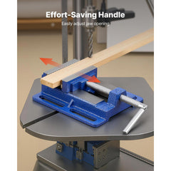 Drill Press Vise, 4 Inch Jaw Width, Portable Bench Vise, Slotted Base for Easy Installation, Durable Cast Iron Construction, Workbench Vice, for Woodworking, Metalworking, Drilling, and Cutting
