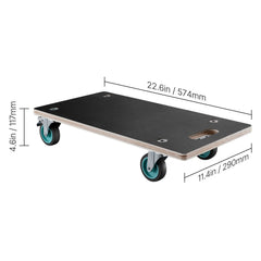 Furniture Dolly, 551 lbs Load Capacity, Furniture Moving Dollies with 4 TPR Silent Wheels, Rectangle Multifunctional Flat Dolly for Piano Furniture Couch Washing Machine Fridge, 2 Pack, Black