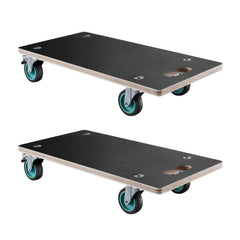 Furniture Dolly, 551 lbs Load Capacity, Furniture Moving Dollies with 4 TPR Silent Wheels, Rectangle Multifunctional Flat Dolly for Piano Furniture Couch Washing Machine Fridge, 2 Pack, Black