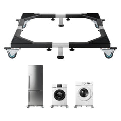 Fridge Stand Mobile Base, 1200 lbs Load Capacity, Washing Machine Stand with 8 Locking Twin Wheels and 4 Brakes, 23-36.6 Inches Adjustable Furniture Dolly for Washer, Refrigerator and Dryer
