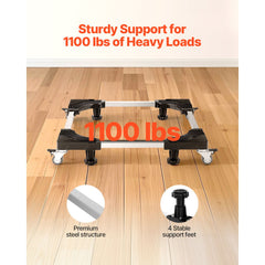 Fridge Stand Mobile Base, 1100 lbs Load Capacity, Washing Machine Stand with 8 Locking Twin Wheels and 4 Brakes, 27.5 -35.4 Inches Adjustable Furniture Dolly for Washer, Refrigerator and Dryer