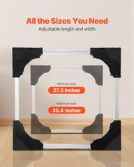 Fridge Stand Mobile Base, 1100 lbs Load Capacity, Washing Machine Stand with 8 Locking Twin Wheels and 4 Brakes, 27.5 -35.4 Inches Adjustable Furniture Dolly for Washer, Refrigerator and Dryer