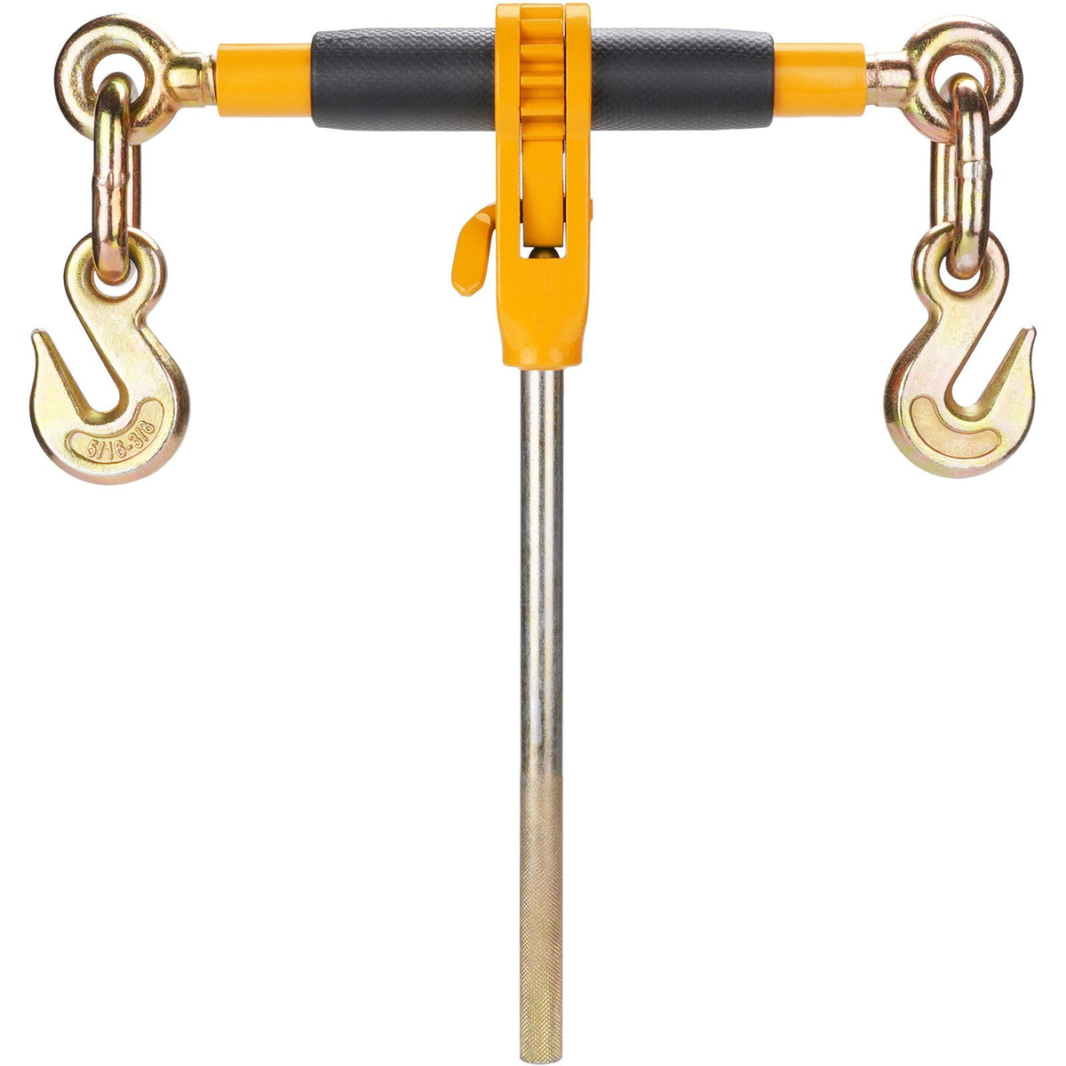 Ratchet Chain Binder, 0.9-1.27 cm Heavy Duty Load Binders, with G80 Hooks 5443 kg Secure Load Limit, Labor-saving Anti-skid Handle, Tie Down Hauling Chain Binders for Flatbed Truck Trailer, 4 Pc