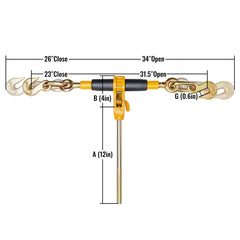 Ratchet Chain Binder, 0.9-1.27 cm Heavy Duty Load Binders, with G80 Hooks 5443 kg Secure Load Limit, Labor-saving Anti-skid Handle, Tie Down Hauling Chain Binders for Flatbed Truck Trailer, 4 Pc