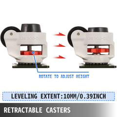 4 Pack Leveling Casters GD-60F Plate Mounted Footmaster Leveling Caster 551kg per Leveling Caster Wheels Nylon Wheel and NBR Pad(GD-60F)