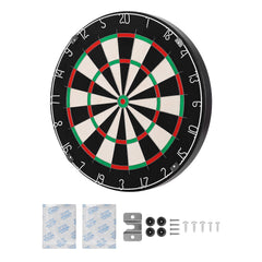 Dart Board, High-Grade Self-Healing Sisal Fiber Dartboard with Staple-Free Bullseye, Blade Wire & Rotating Number Ring, 450mm Professional Dartboard for Home Party Game Room (Darts Not Included)