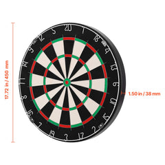 Dart Board, High-Grade Self-Healing Sisal Fiber Dartboard with Staple-Free Bullseye, Blade Wire & Rotating Number Ring, 450mm Professional Dartboard for Home Party Game Room (Darts Not Included)