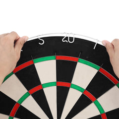 Dart Board, High-Grade Self-Healing Sisal Fiber Dartboard with Staple-Free Bullseye, Blade Wire & Rotating Number Ring, 450mm Professional Dartboard for Home Party Game Room (Darts Not Included)
