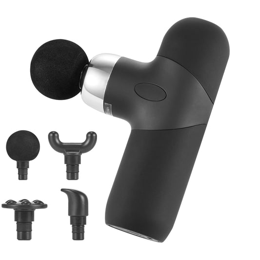 Massage Gun Deep Tissue, Percussion Muscle Massager for Athletes - with 4 Speed Levels & 4 Massage Heads, 7.4V 2500mAh Batteries, Handheld Mini Massage Gun for Pain Relief, Muscle Relaxation