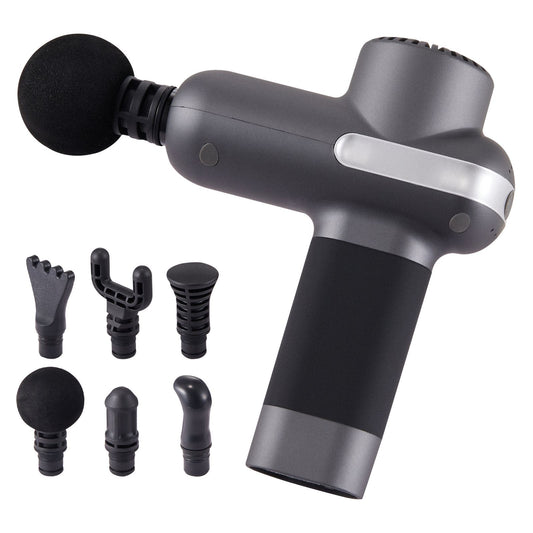 Massage Gun Deep Tissue, Percussion Muscle Massager for Athletes - with 5 Speed Levels & 6 Massage Heads, 7.4V 2500mAh Batteries, Handheld Electric Massage Gun for Pain Relief, Muscle Relaxation