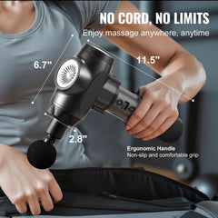 Massage Gun Deep Tissue, Percussion Muscle Massager for Athletes - with 9 Speed Levels & 6 Massage Heads, 24V 2500mAh Batteries, Handheld Electric Massage Gun for Pain Relief, Muscle Relaxation