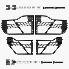 Jeep Tube Doors, 4-Door, Hunting Style Jeep Tubular Door with Heavy-Duty Hinges & OE Latch, Jeep Doors with Rubber Pads, Fit for 2018-2024 Jeep Wrangler JL & 2020-2024 Jeep Gladiator JT