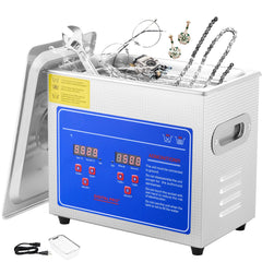 Ultrasonic Cleaner Machine 3L Stainless Steel Ultrasonic Cleaning Machine Digital Heater Timer Jewelry Cleaning for Commercial Personal Home Use (3L)