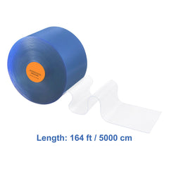 Strip Curtain, 5000 cm Length x 20 cm Width x 2 mm Thickness, Clear PVC Smooth Curtain Strip Door Bulk Roll, Plastic Door Strips for Doorways of Supermarket, Garage, Warehouse, Barn, Pet House