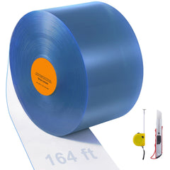 Strip Curtain, 5000 cm Length x 20 cm Width x 2 mm Thickness, Clear PVC Smooth Curtain Strip Door Bulk Roll, Plastic Door Strips for Doorways of Supermarket, Garage, Warehouse, Barn, Pet House