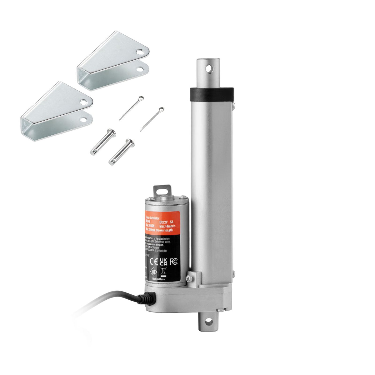 Linear Actuator 12V, 4 Inch High Load 330lbs/1500N Linear Actuator, 0.19"/s Linear Motion Actuator with Mounting Bracket and IP54 Protection