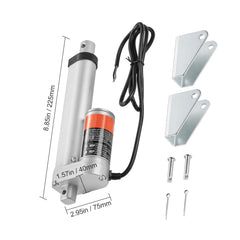 Linear Actuator 12V, 4 Inch High Load 330lbs/1500N Linear Actuator, 0.19"/s Linear Motion Actuator with Mounting Bracket and IP54 Protection