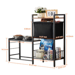 Pet Feeding Station with Storage Dog Food & Toy Organizer Raised Dog Bowls
