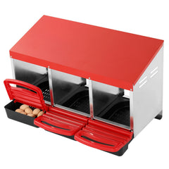 Chicken Nest Box, 3-Compartment, 15 to 30 in Stable & Corrosion-Resistant Metal Nesting Boxes with Inclined Nesting Boxes, Bottom Holes & Resting Platform, Fit for Different Chicken Breeds