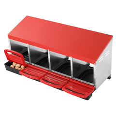 4-Compartment Chicken Nest Box Metal Box with Inclined Nesting Boxes