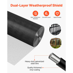 Hardware Cloth 61cm x 15.2m, 1/2 in 19 Gauge Galvanized Wire Mesh Roll, Weather-Resistant Vinyl Coated Chicken Wire Fencing, Heavy Duty Welded Garden Plant Fencing for Rabbit Cage Snake Fence
