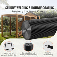 Hardware Cloth, 36'' x 50' Galvanized Wire Mesh Roll, 19 Gauge Chicken Wire Fence Roll, Vinyl Coating Metal Wire Mesh for Chicken Coop Barrier, Rabbit Snake Fences, Poultry Enclosures