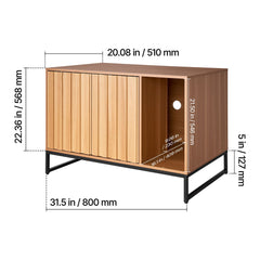 Cat Litter Box Enclosure Furniture, 80 cm Hidden Litter Box Cabinet with Scratch Pad & Storage, Waterproof Cat Washroom End Table Cat House, Fit Most of Litterbox, for Bedroom Living Room
