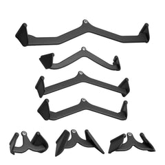 LAT Pulldown Attachments, Cable Machine Rowing T-bar V-bar 7 Set, Tricep Pull Down Bar, Back Strength Training Rubber Coated Handle Grip, Bicep Curl Tricep Lat Pulldown Bar for Home Gym Fitness
