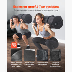Workout Sandbag, Heavy Duty Workout Power Bags with Handles, 23-56 kg Adjustable Slam Bag for Fitness Strength Weight Training Cross-Training, Home Gym Exercise, Black (Unfilled)
