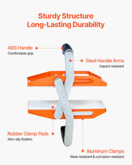 Double Handed Stone Carrying Clamps, 299 kg Load Capacity, 2 Pack Granite Panel Carriers Lifting Tools with Rubber-lined (0-60 mm), Heavy Duty lifting Clamps for Plywood, Glass, Granite