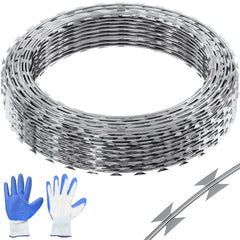 Razor Wire Razor Barbed Wire 147ft 3Rolls Razor Wire Fencing Double Spiral