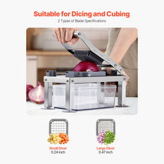 Vegetable Chopper Mandoline Slicer, All-in-1 Food Veggie Cutter with 8 Stainless Steel Blades, Cheese Grater Onion Potato Salad Dicer with Container,Kitchen Gadgets&Essentials Home Appliances