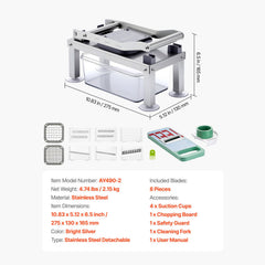 Vegetable Chopper Mandoline Slicer, All-in-1 Food Veggie Cutter with 8 Stainless Steel Blades, Cheese Grater Onion Potato Salad Dicer with Container,Kitchen Gadgets&Essentials Home Appliances