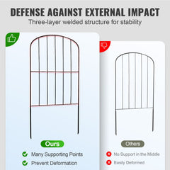 Garden Fence, No Dig Fence 61 x 33 cm Animal Barrier Fence, Underground Decorative Garden Fencing with 5.08 cm Spike Spacing, Metal Dog Fence for the Yard and Outdoor Patio, 10 Pack
