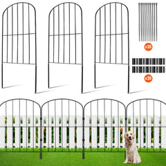 Garden Fence, No Dig Fence 61 x 33 cm Animal Barrier Fence, Underground Decorative Garden Fencing with 5.08 cm Spike Spacing, Metal Dog Fence for the Yard and Outdoor Patio, 10 Pack