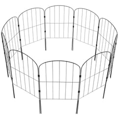 Garden Fence, No Dig Fence 61 x 33 cm Animal Barrier Fence, Underground Decorative Garden Fencing with 5.08 cm Spike Spacing, Metal Dog Fence for the Yard and Outdoor Patio, 10 Pack