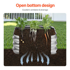 Metal Raised Garden Bed 4x2x1 ft Outdoor Galvanized Planter Box Silver